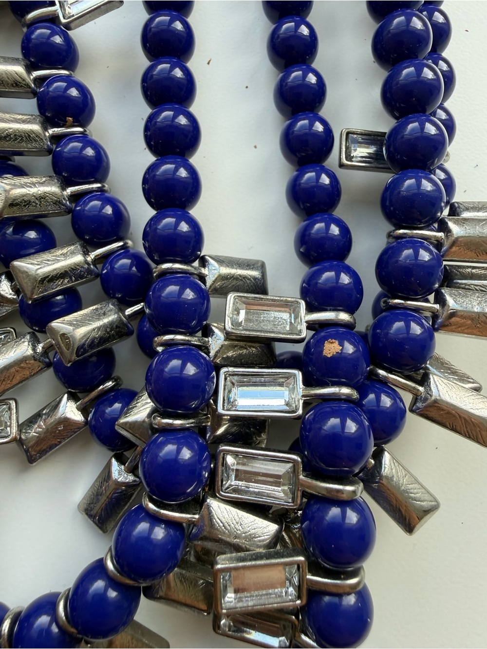 Blue Beaded Statement Necklace - Women Jewelry